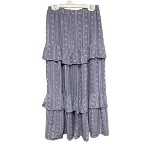 Calista floral print ruffled maxi skirt